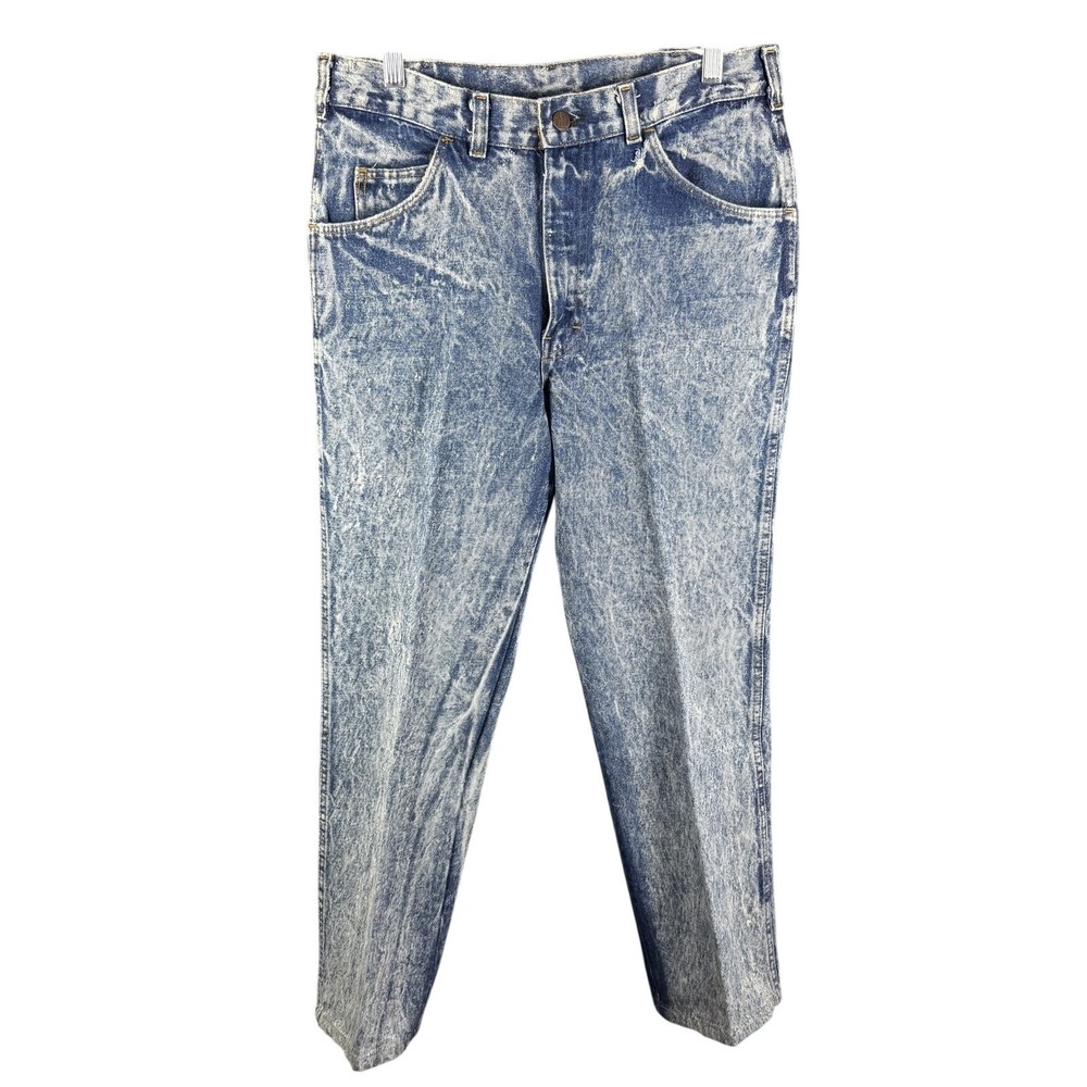 Branders Jeans Mens 32x27 Blue Acid Wash Straight Leg Denim‎ Vintage 80s